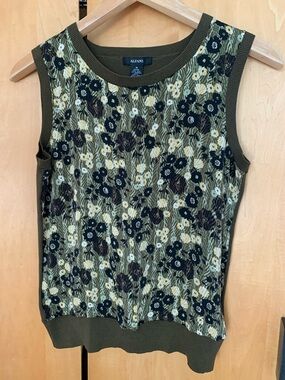 ALFANI SILK floral sleeveless top tank